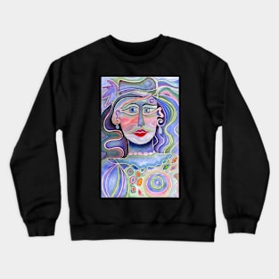 Blue lady Crewneck Sweatshirt